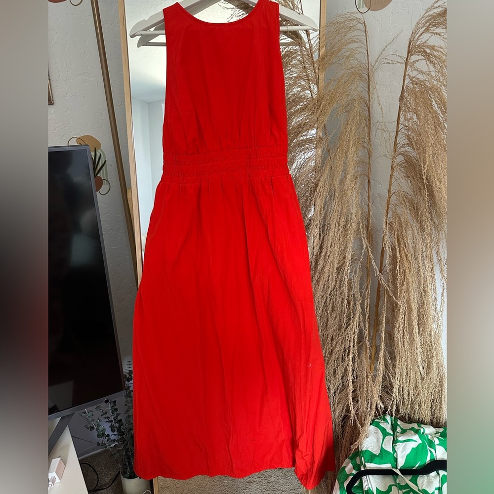 a new day Bold Red Gathered Top